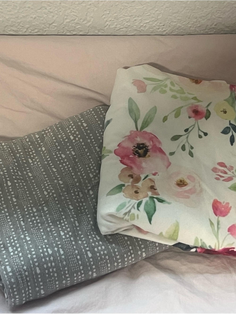 Set of 2 Baby Car Seat & Nursing Covers – Floral + Gray
